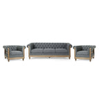 Canapé de salon en tissu et fauteuils d'appoint