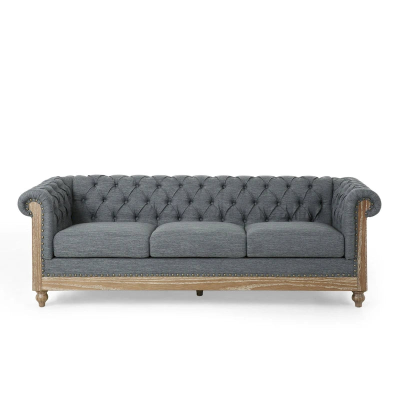 Canapé de salon en tissu et fauteuils d'appoint