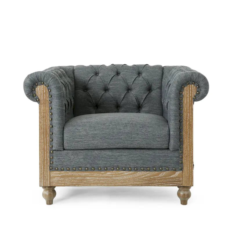 Canapé de salon en tissu et fauteuils d'appoint