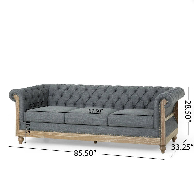 Canapé de salon en tissu et fauteuils d'appoint