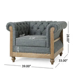 Canapé de salon en tissu et fauteuils d'appoint