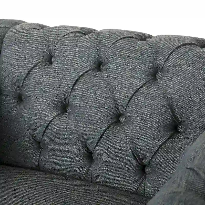 Canapé de salon en tissu et fauteuils d'appoint