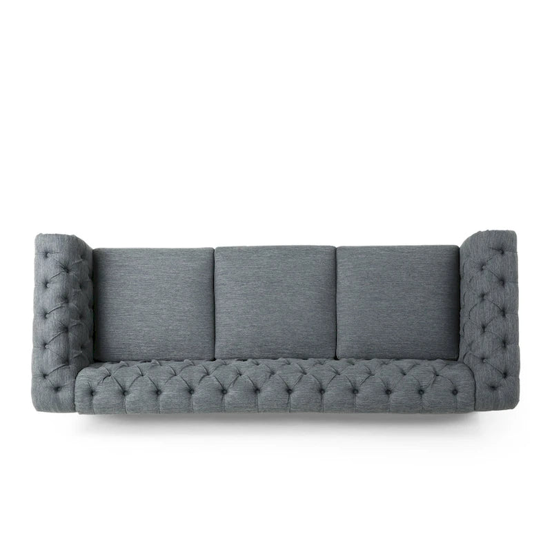 Canapé de salon en tissu et fauteuils d'appoint