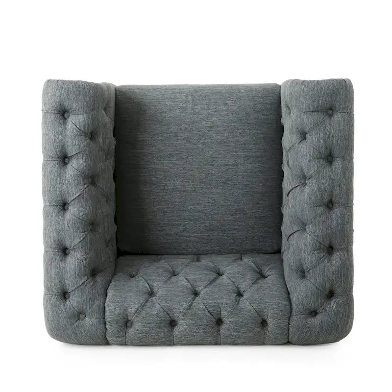 Canapé de salon en tissu et fauteuils d'appoint