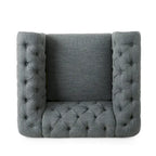 Canapé de salon en tissu et fauteuils d'appoint