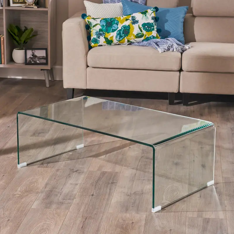 Table Basse Rectangulaire en Verre Massif - 39,37 P x 21,65 L x 14 H