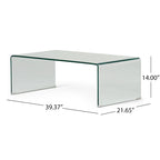 Table Basse Rectangulaire en Verre Massif - 39,37 P x 21,65 L x 14 H