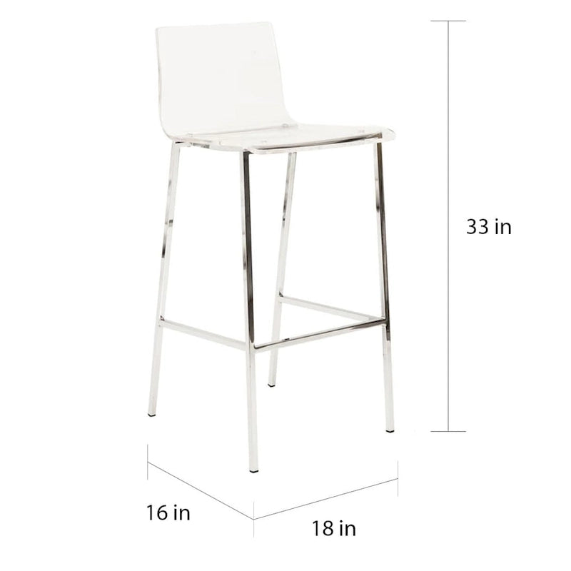 Tabouret de comptoir en acrylique transparent