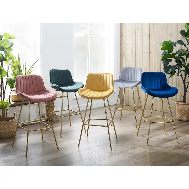 Tabouret de bar moderne pivotant en velours
