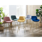 Tabouret de bar moderne pivotant en velours