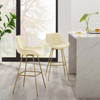 Tabouret de bar moderne pivotant en velours
