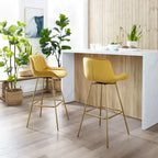 Tabouret de bar moderne pivotant en velours