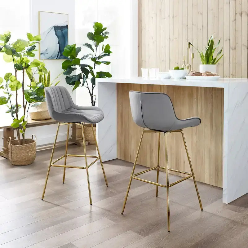 Tabouret de bar moderne pivotant en velours