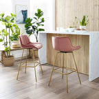 Tabouret de bar moderne pivotant en velours