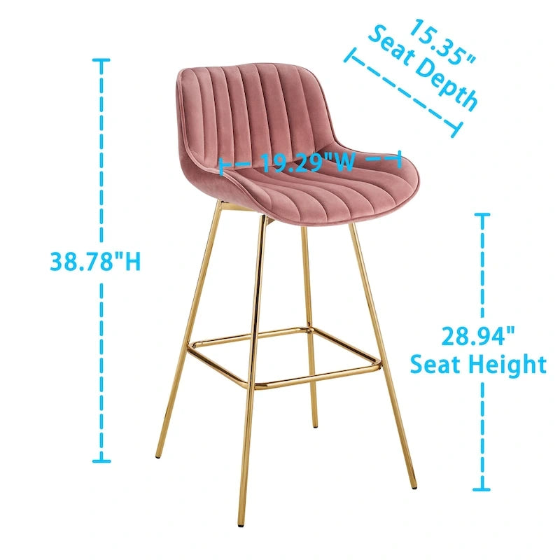 Tabouret de bar moderne pivotant en velours