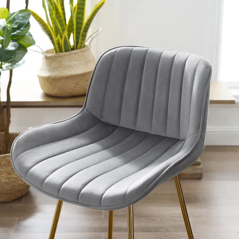 Tabouret de bar moderne pivotant en velours