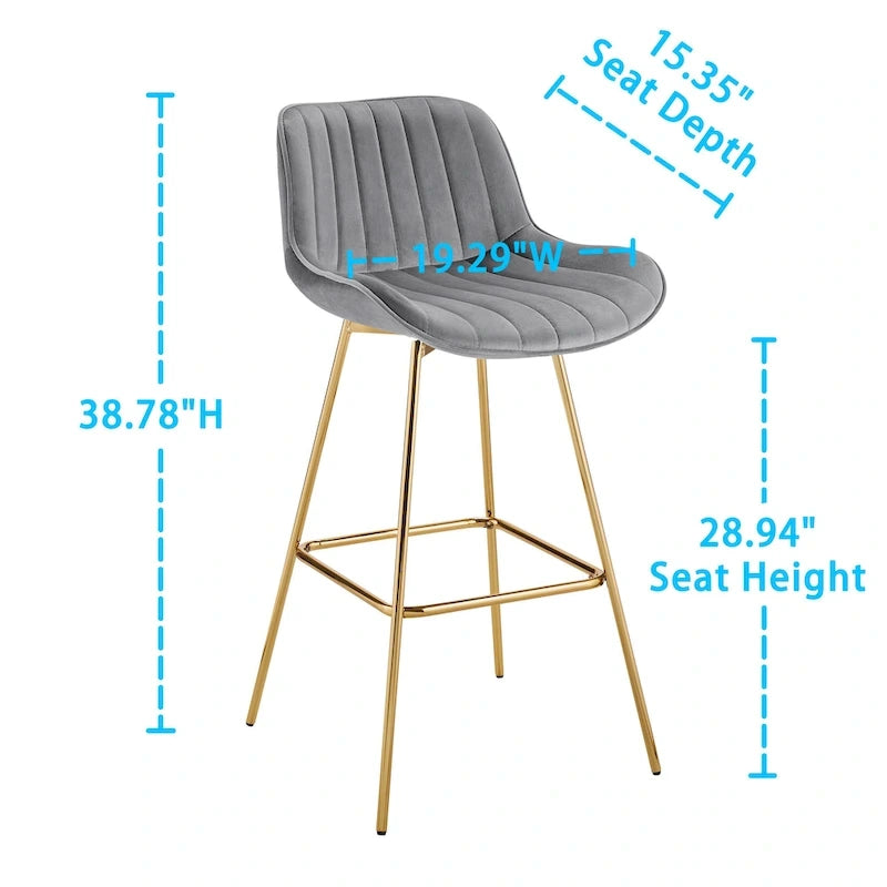 Tabouret de bar moderne pivotant en velours