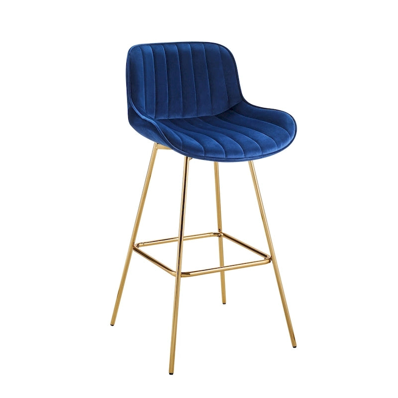 Tabouret de bar moderne pivotant en velours