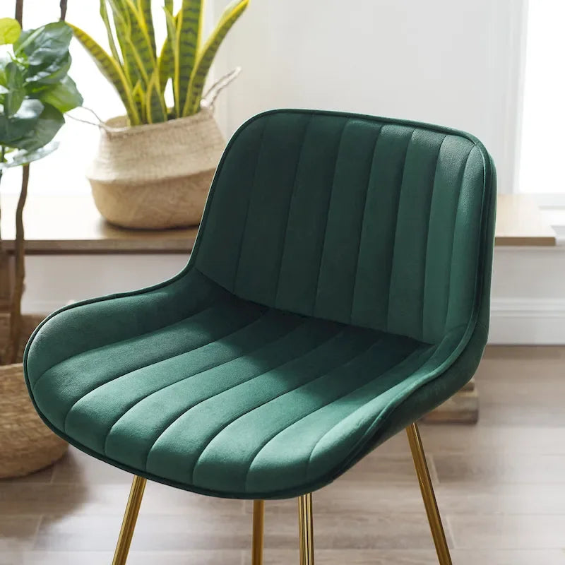 Tabouret de bar moderne pivotant en velours