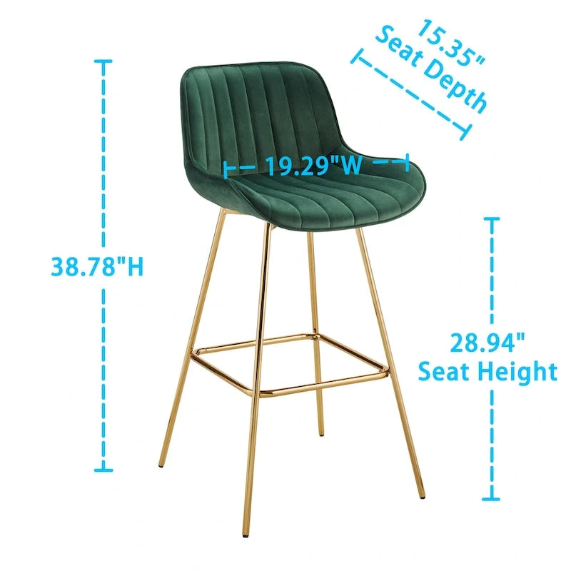 Tabouret de bar moderne pivotant en velours