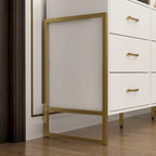 Commode moderne noire de 61,4W avec 9 tiroirs spacieux - Poignées dorées