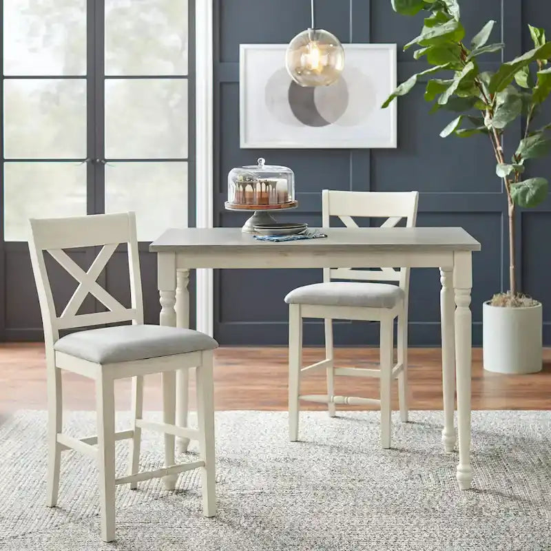 Tabouret de comptoir à dossier en X