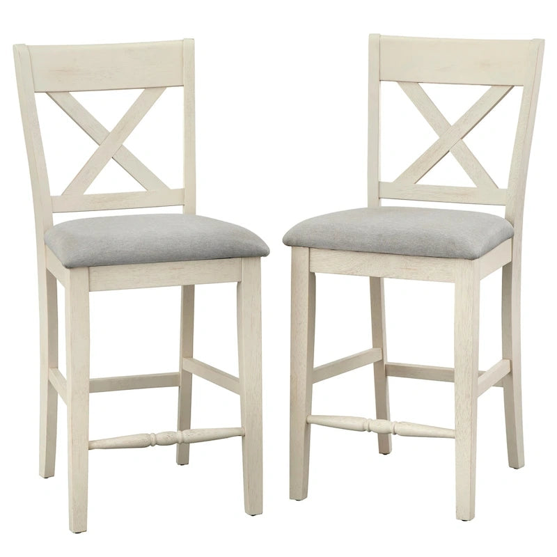 Tabouret de comptoir à dossier en X