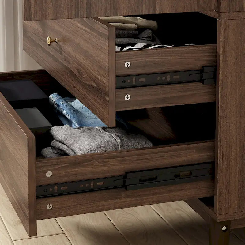 Armoire 2 portes en bois avec 2 tiroirs