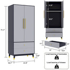 Armoire 2 portes en bois avec 2 tiroirs