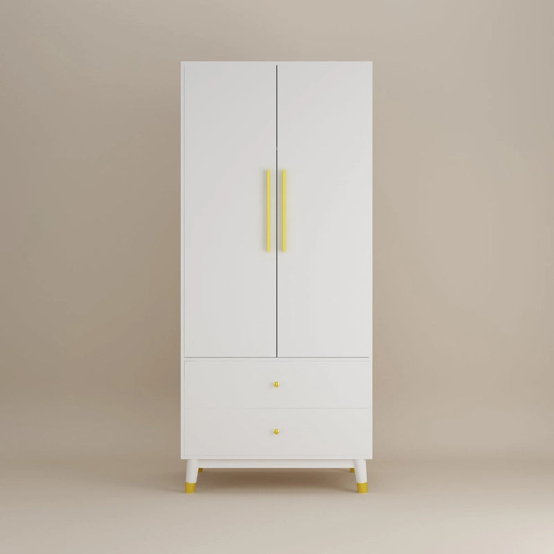 Armoire 2 portes en bois avec 2 tiroirs