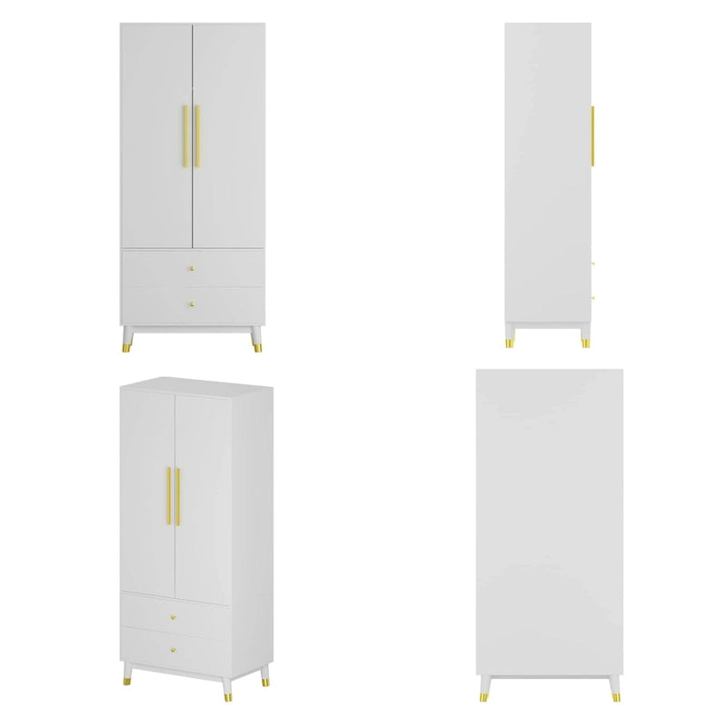 Armoire 2 portes en bois avec 2 tiroirs
