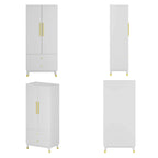 Armoire 2 portes en bois avec 2 tiroirs