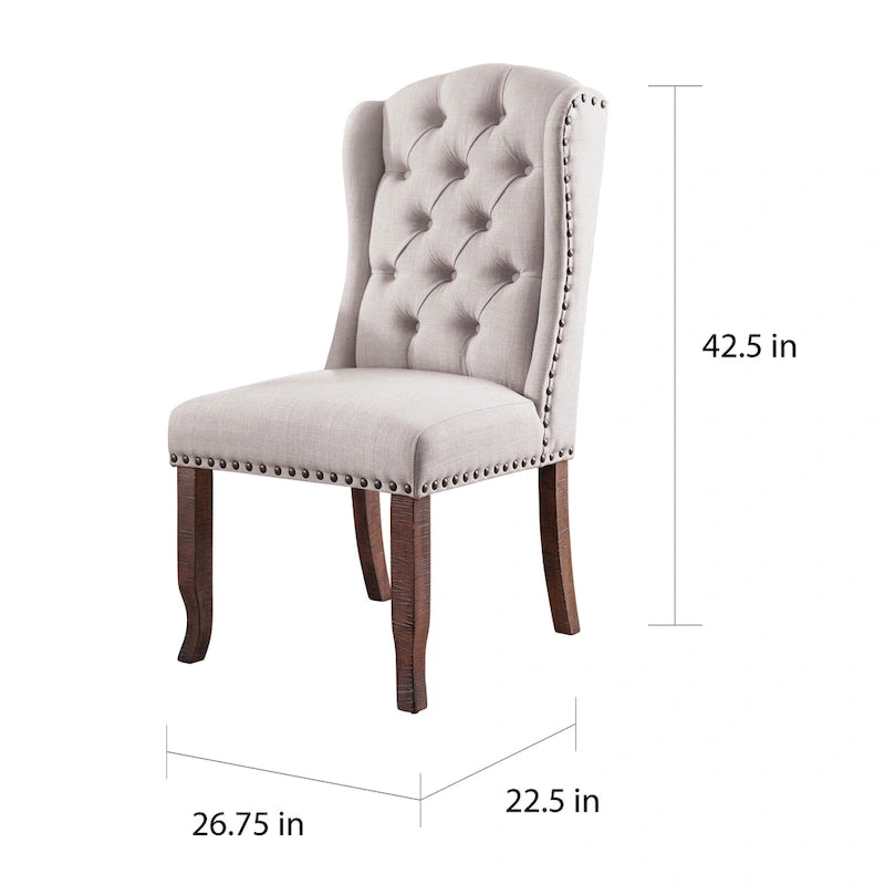 Chaises de salle à manger capitonnées avec accoudoirs de style campagnard