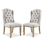 Chaises de salle à manger capitonnées avec accoudoirs de style campagnard