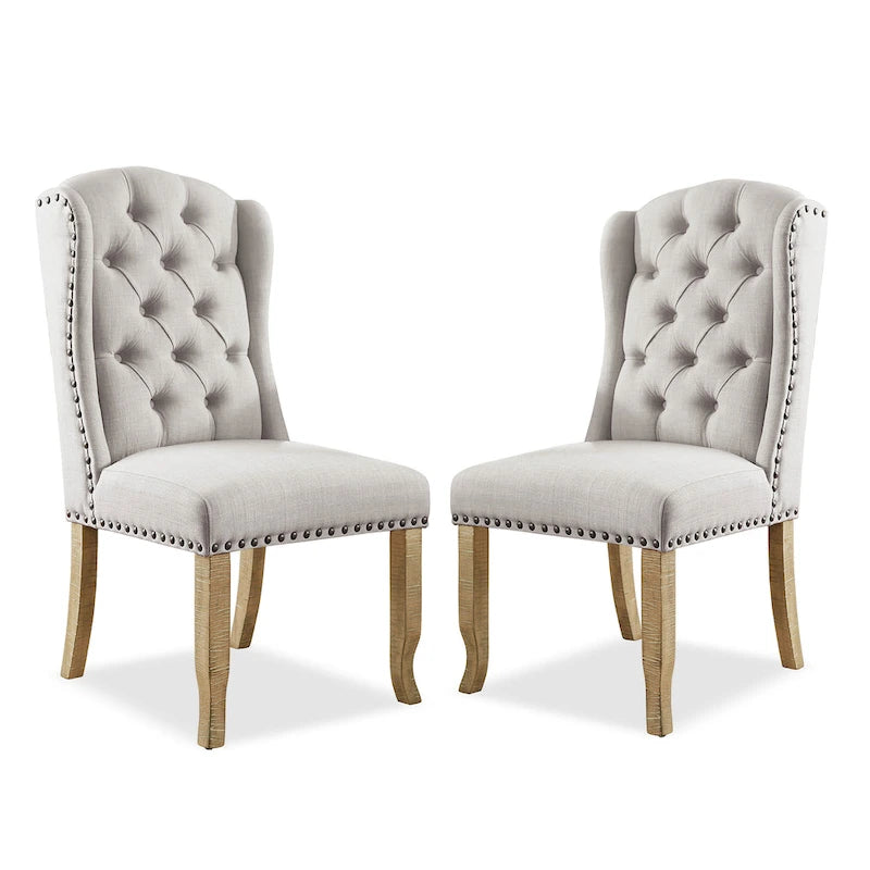 Chaises de salle à manger capitonnées avec accoudoirs de style campagnard