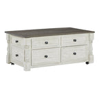 Table basse relevable blanc/gris - 26L x 46P x 20H