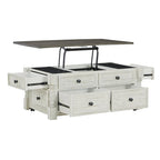Table basse relevable blanc/gris - 26L x 46P x 20H