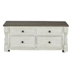 Table basse relevable blanc/gris - 26L x 46P x 20H
