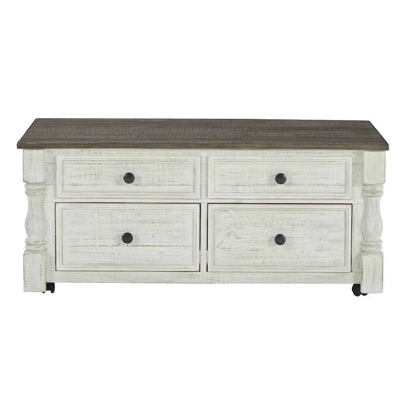 Table basse relevable blanc/gris - 26L x 46P x 20H