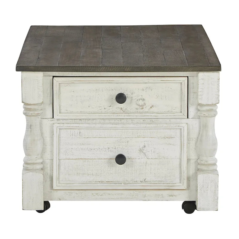 Table basse relevable blanc/gris - 26L x 46P x 20H