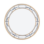Table basse ronde ouverte chromée et dorée de style moderne