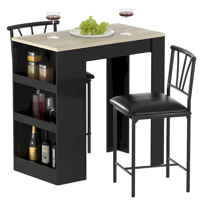 Table de salle à manger hauteur comptoir pour 2, table de cuisine compacte