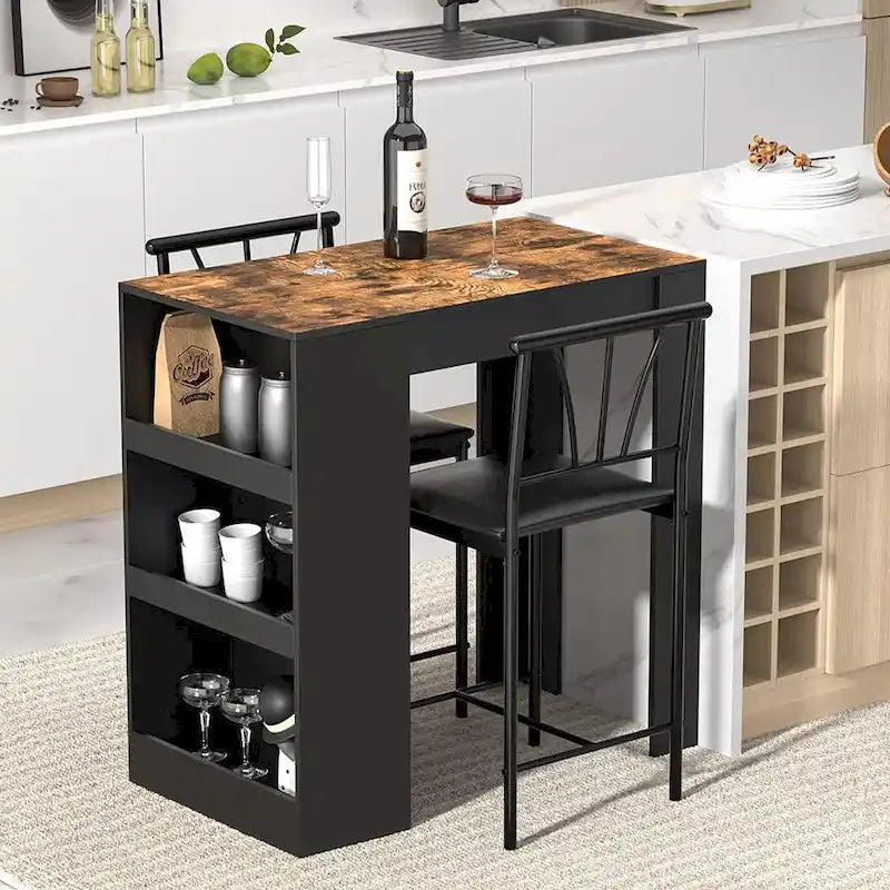 Table de salle à manger hauteur comptoir pour 2, table de cuisine compacte