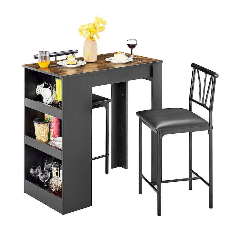 Table de salle à manger hauteur comptoir pour 2, table de cuisine compacte