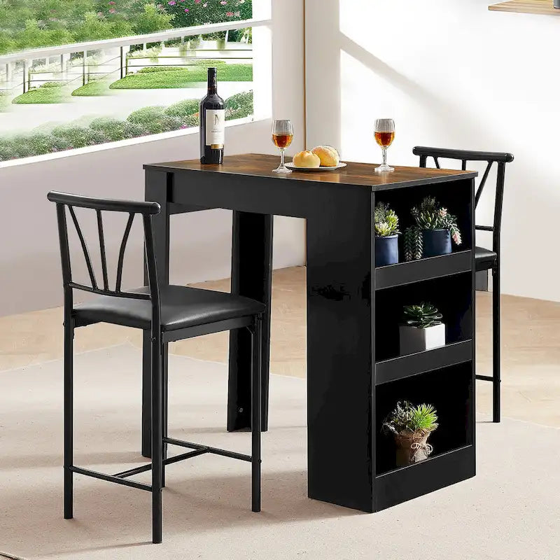 Table de salle à manger hauteur comptoir pour 2, table de cuisine compacte