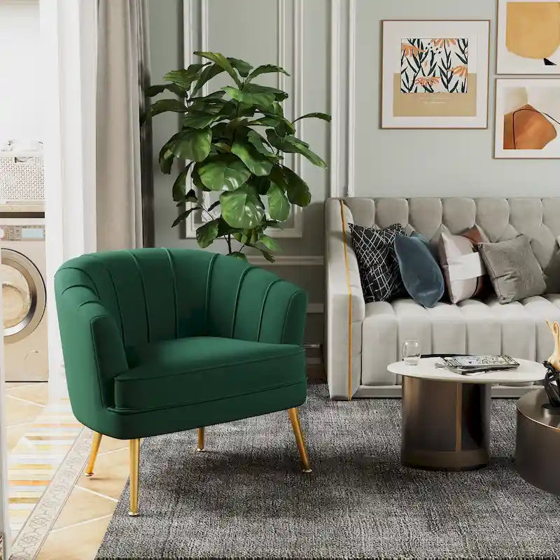 Fauteuils d'appoint en velours pour salon, chambre, bureau, fauteuil rembourré simple de loisir