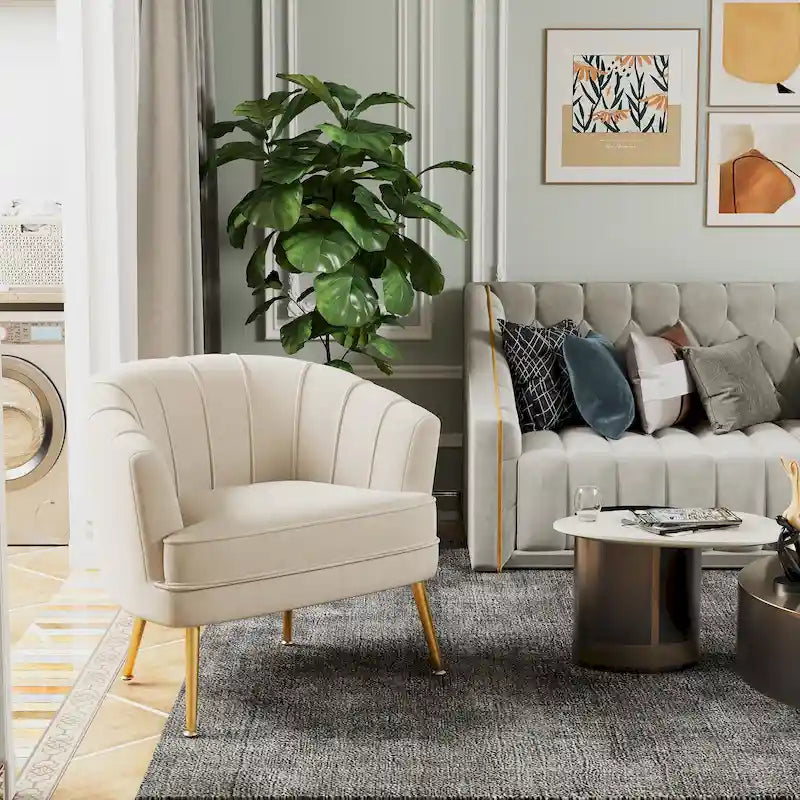 Fauteuils d'appoint en velours pour salon, chambre, bureau, fauteuil rembourré simple de loisir