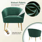 Fauteuils d'appoint en velours pour salon, chambre, bureau, fauteuil rembourré simple de loisir