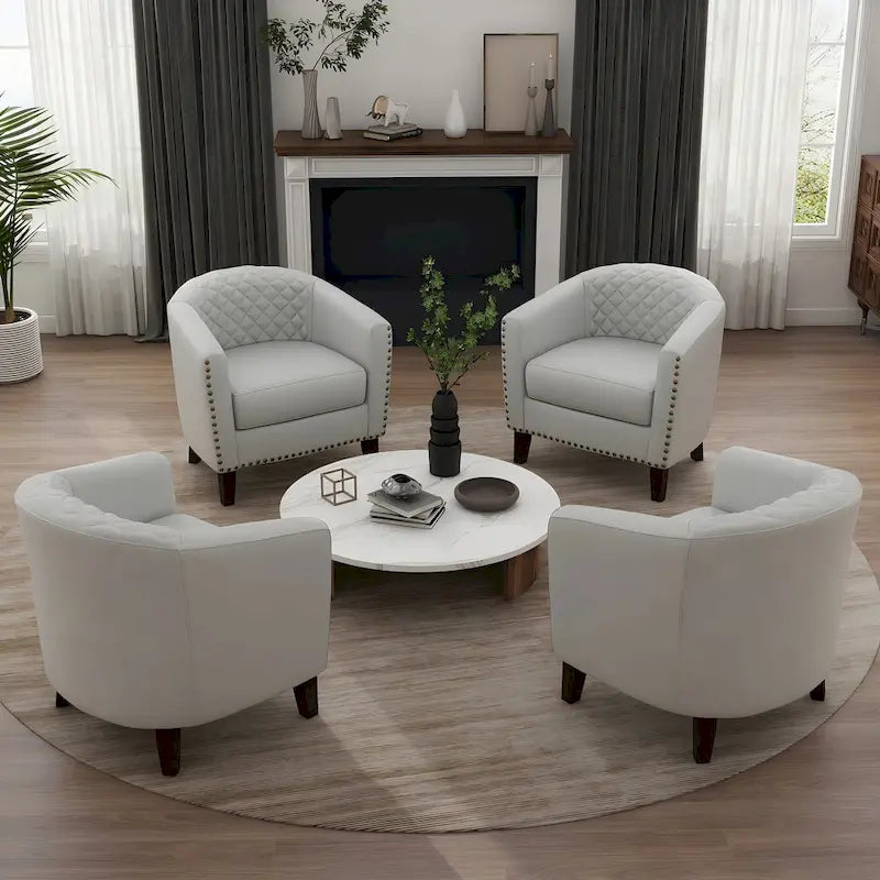 Fauteuil d'appoint moderne en similicuir avec pieds en bois