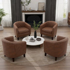 Fauteuil d'appoint moderne en similicuir avec pieds en bois